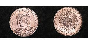 2 Mark Kingdom of Prussia (1701-1918) Silver Wilhelm II, German Emperor (1859-1941)