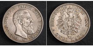 2 Mark Kingdom of Prussia (1701-1918) Silver Frederick III, German Emperor (1831-1888)