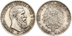 2 Mark Kingdom of Prussia (1701-1918) Silver Frederick III, German Emperor (1831-1888)