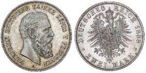 2 Mark Kingdom of Prussia (1701-1918) Silver Frederick III, German Emperor (1831-1888)