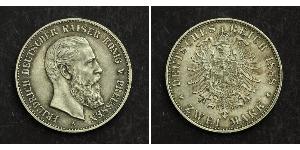 2 Mark Kingdom of Prussia (1701-1918) Silver Frederick III, German Emperor (1831-1888)