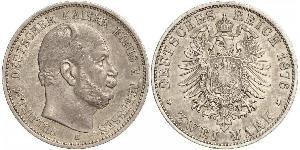 2 Mark Kingdom of Prussia (1701-1918) Silver Wilhelm I, German Emperor (1797-1888)