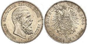 2 Mark Kingdom of Prussia (1701-1918) Silver Frederick III, German Emperor (1831-1888)