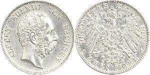 2 Mark Kingdom of Saxony (1806 - 1918) Silver Albert of Saxony