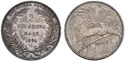 2 Mark New Guinea Silver 