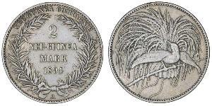 2 Mark New Guinea Silver 