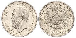 2 Mark Principality of Lippe (1123 - 1918) Silver Georg, Prince of Schaumburg-Lippe