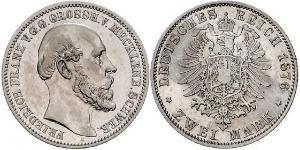 2 Mark Duchy of Mecklenburg-Schwerin (1352-1918) 銀 弗里德里希·弗朗茨二世 (梅克伦堡-什未林)