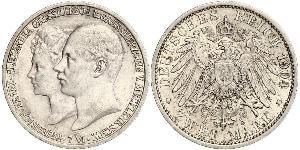 2 Mark Duchy of Mecklenburg-Schwerin (1352-1918) 銀 Frederick Francis IV, Grand Duke of Mecklenburg (1882 - 1945)