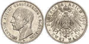 2 Mark 奥尔登堡大公国 (1814 - 1918) 銀 弗里德里希·奥古斯特三世 (萨克森国王)