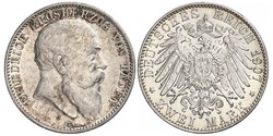 2 Mark 巴登大公國 (1806 - 1918) 銀 弗里德里希一世 (巴登)