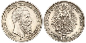2 Mark 普魯士王國 (1701 - 1918) 銀 腓特烈三世 (德国)