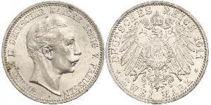 2 Mark 普魯士王國 (1701 - 1918) 銀 威廉二世 (德国)