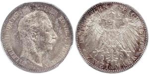 2 Mark 普魯士王國 (1701 - 1918) 銀 威廉二世 (德国)