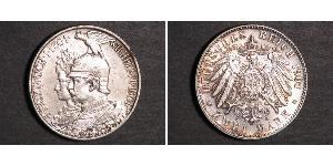 2 Mark 普魯士王國 (1701 - 1918) 銀 威廉二世 (德国)