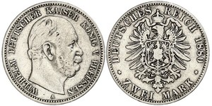 2 Mark 普魯士王國 (1701 - 1918) 銀 威廉一世 (德国)