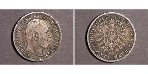 2 Mark 普魯士王國 (1701 - 1918) 銀 威廉一世 (德国)