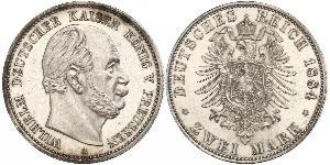 2 Mark 普魯士王國 (1701 - 1918) 銀 威廉一世 (德国)