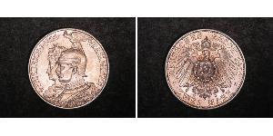 2 Mark 普魯士王國 (1701 - 1918) 銀 威廉二世 (德国)