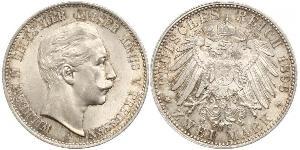 2 Mark 普魯士王國 (1701 - 1918) 銀 威廉二世 (德国)
