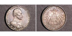 2 Mark 普魯士王國 (1701 - 1918) 銀 威廉二世 (德国)