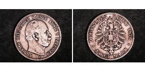 2 Mark 普魯士王國 (1701 - 1918) 銀 威廉一世 (德国)