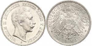 2 Mark 普魯士王國 (1701 - 1918) 銀 威廉二世 (德国)