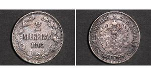 2 Mark 芬兰大公国 (1809 - 1917) 銀 亚历山大三世 (俄国) (1845 -1894)