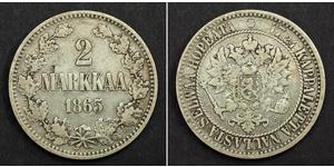 2 Mark 芬兰大公国 (1809 - 1917) 銀 亚历山大三世 (俄国) (1845 -1894)