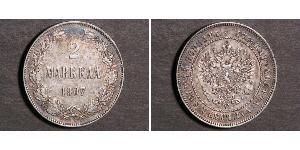 2 Mark 芬兰大公国 (1809 - 1917) 銀 亚历山大三世 (俄国) (1845 -1894)