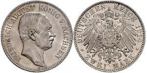 2 Mark 萨克森王国 (1806 - 1918) 銀 弗里德里希·奥古斯特三世 (萨克森国王)