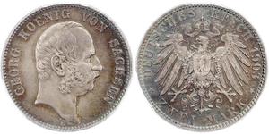 2 Mark 萨克森王国 (1806 - 1918) 銀 格奥尔格 (萨克森)