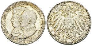 2 Mark 萨克森王国 (1806 - 1918) 銀 弗里德里希·奥古斯特三世 (萨克森国王)