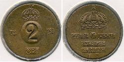 2 Ore Sweden Bronze 