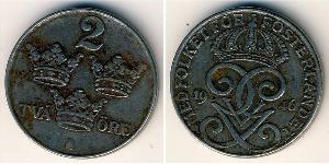 2 Ore 瑞典 Steel 古斯塔夫五世 (1858 - 1950)