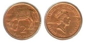 2 Penny St. Helena (1981 - ) Bronze 