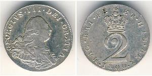 2 Penny Reino Unido Plata 