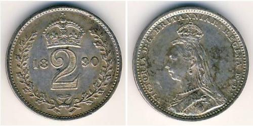 2 Penny Reino Unido Plata 