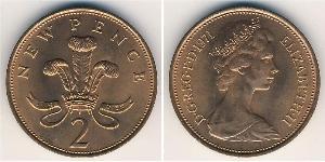 2 Penny Regno Unito (1922-) Rame Elisabetta II (1926-2022)