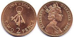 2 Penny Gibraltar (1704 - )  