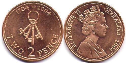 2 Penny Gibraltar (1704 - )  
