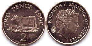 2 Penny Guernsey  Isabel II (1926-2022)