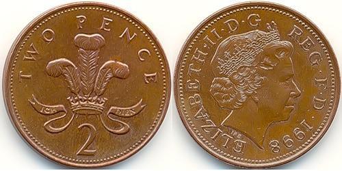 2 Penny Reino Unido (1922-)  Isabel II (1926-2022)
