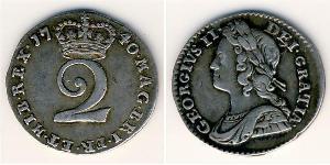 2 Penny 英国 銀 