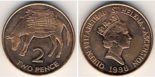 2 Penny 圣赫勒拿岛 青铜 