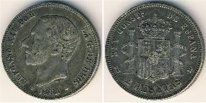 2 Peseta Kingdom of Spain (1874 - 1931) Argento 
