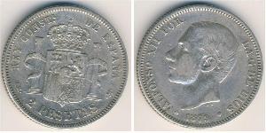 2 Peseta Kingdom of Spain (1874 - 1931) Argento Alfonso XII of Spain (1857 -1885)