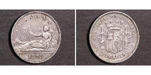 2 Peseta Prima repubblica spagnola (1873 - 1874) Argento 