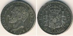 2 Peseta Kingdom of Spain (1874 - 1931) Plata 