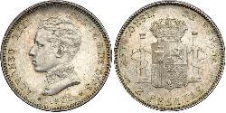 2 Peseta Kingdom of Spain (1874 - 1931) Plata Alfonso XIII of Spain (1886 - 1941)